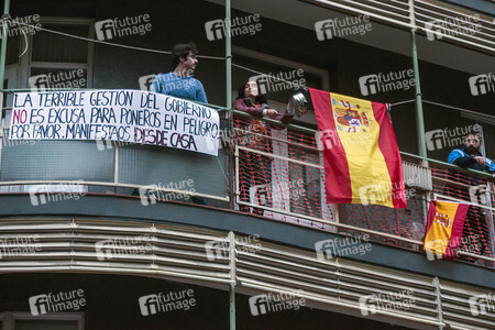 Protest gegen die Corona-Maßnahmen in Madrid