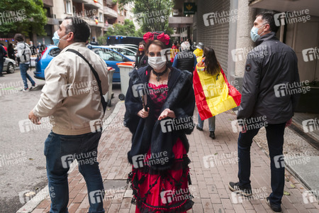 Protest gegen die Corona-Maßnahmen in Madrid