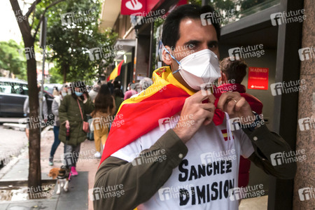 Protest gegen die Corona-Maßnahmen in Madrid