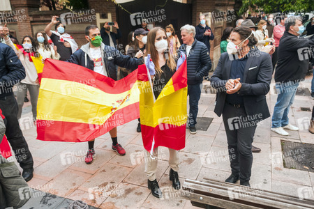 Protest gegen die Corona-Maßnahmen in Madrid