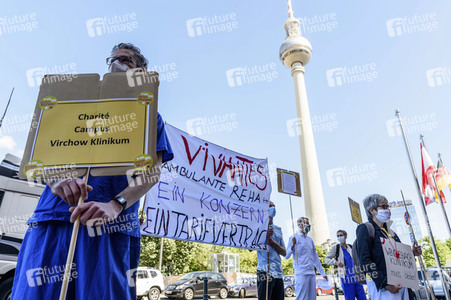 Demostration von Krankenhausbeschäftigten in Berlin