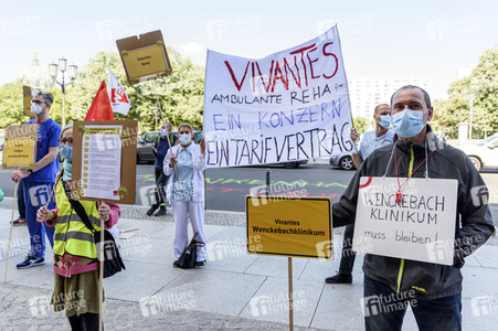 Demostration von Krankenhausbeschäftigten in Berlin
