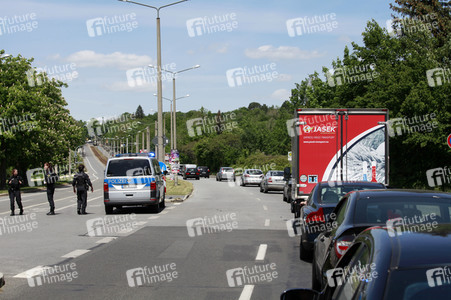 Megastau zu Himmelfahrt an der deutsch-polnischen Grenze in Görlitz