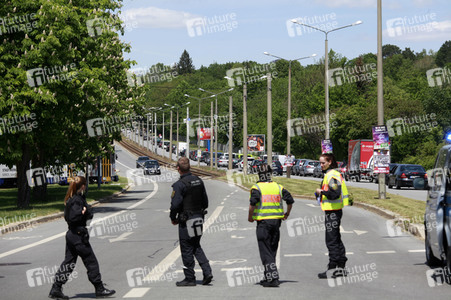 Megastau zu Himmelfahrt an der deutsch-polnischen Grenze in Görlitz