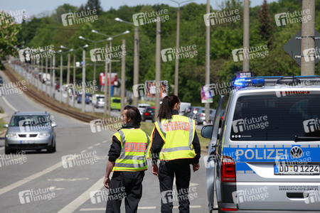 Megastau zu Himmelfahrt an der deutsch-polnischen Grenze in Görlitz