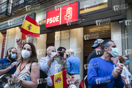 Proteste vor der PSOE-Zentrale in Madrid