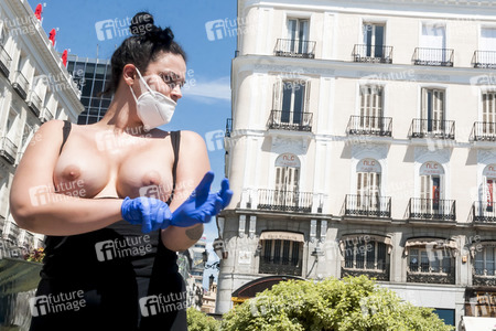 Protest einer Prostituierten in Madrid