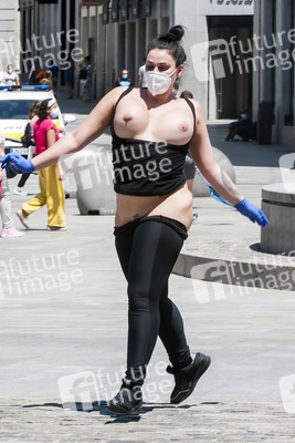 Protest einer Prostituierten in Madrid