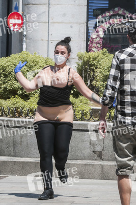 Protest einer Prostituierten in Madrid