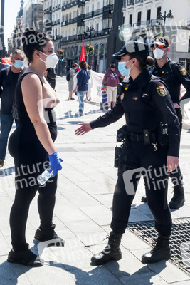 Protest einer Prostituierten in Madrid