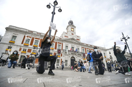Gedenk-Kundgebung nach dem Tod von George Floyd in Madrid
