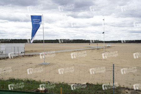 Das Baugelände der Tesla Gigafactory 4 in Grünheide