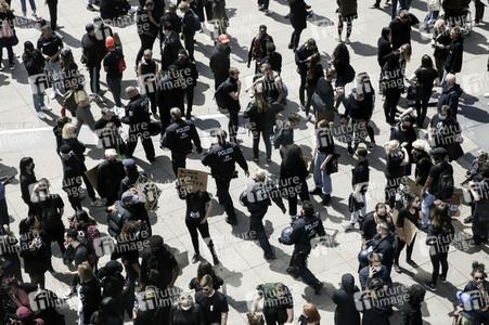 Demonstration 'Silent Demo' in Berlin