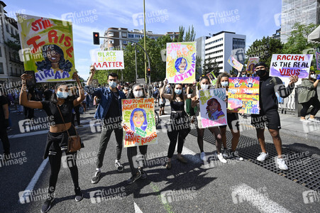 'Black Live Matter' Demonstration in Madrid