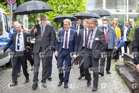 Pressetermin bei der Innenministerkonferenz 2020 in Erfurt