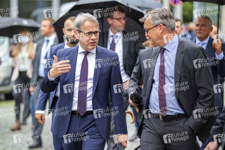Pressetermin bei der Innenministerkonferenz 2020 in Erfurt