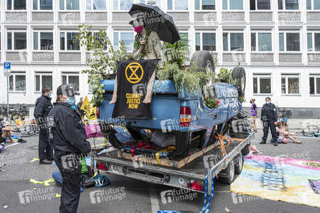 Blockadeaktion von Extinction Rebellion in Berlin