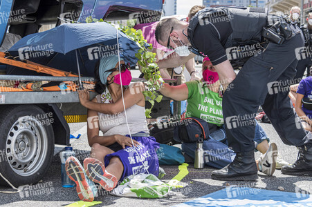 Blockadeaktion von Extinction Rebellion in Berlin