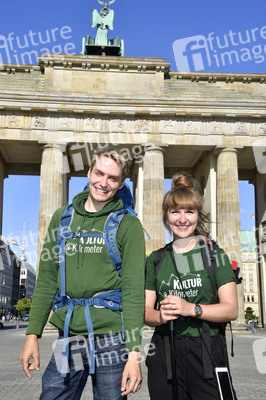 Zieleinlauf der Aktion '750 Kulturkilometer' in Berlin