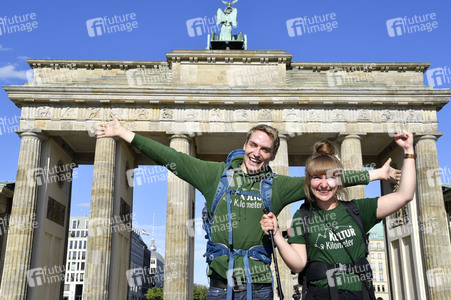 Zieleinlauf der Aktion '750 Kulturkilometer' in Berlin