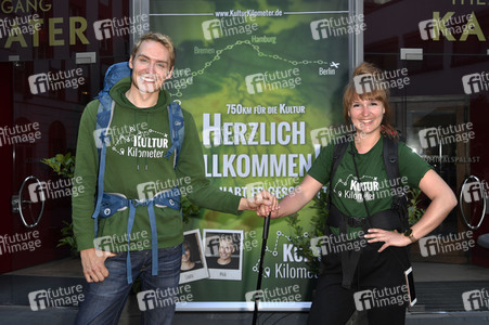 Zieleinlauf der Aktion '750 Kulturkilometer' in Berlin