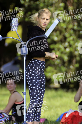 Caro Daur und Marcus zu Solms beim Charity Fitness Workout in Hamburg