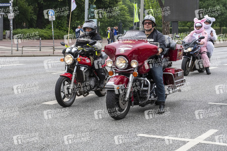 Protest gegen Motorrad-Fahrverbote in Hamburg