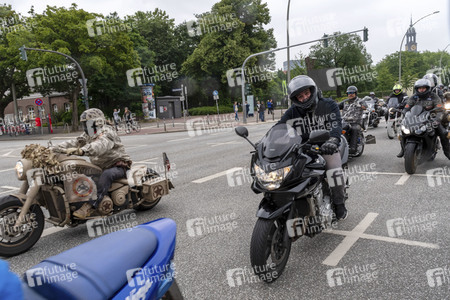 Protest gegen Motorrad-Fahrverbote in Hamburg