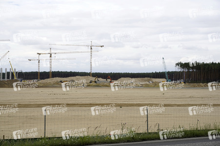 Baustelle der Tesla Gigafactory 4 in Grünheide
