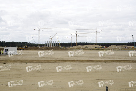 Baustelle der Tesla Gigafactory 4 in Grünheide