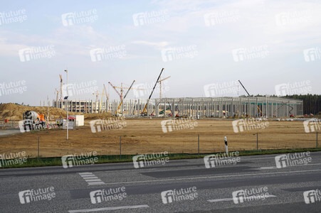 Baustelle der Tesla Gigafactory 4 in Grünheide