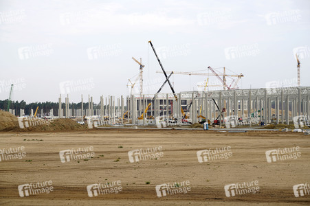 Baustelle der Tesla Gigafactory 4 in Grünheide