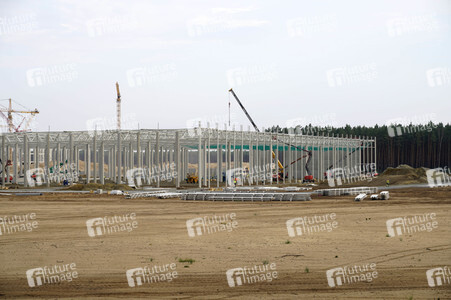 Baustelle der Tesla Gigafactory 4 in Grünheide