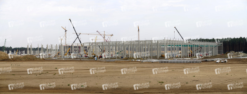 Baustelle der Tesla Gigafactory 4 in Grünheide