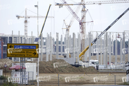 Baustelle der Tesla Gigafactory 4 in Grünheide
