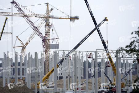Baustelle der Tesla Gigafactory 4 in Grünheide