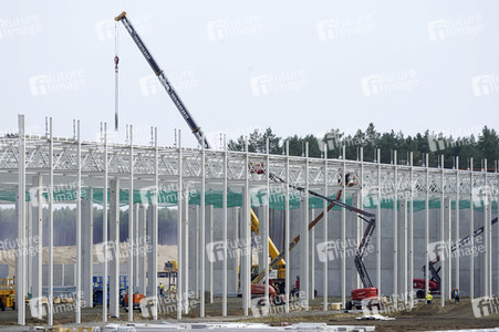 Baustelle der Tesla Gigafactory 4 in Grünheide