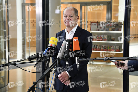 Pressestatement von Olaf Scholz zu Corona-Demonstration in Berlin