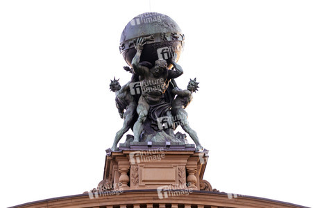 Atlas mit der Weltkugel Statue in Frankfurt