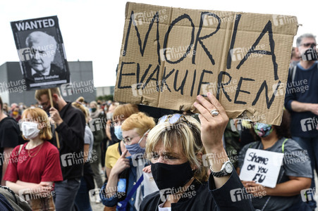 Demonstration für die Aufnahme von Flüchtlingen aus Moria in Berlin