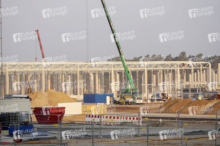 Baustelle der Tesla Gigafactory 4 in Grünheide