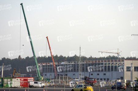 Baustelle der Tesla Gigafactory 4 in Grünheide