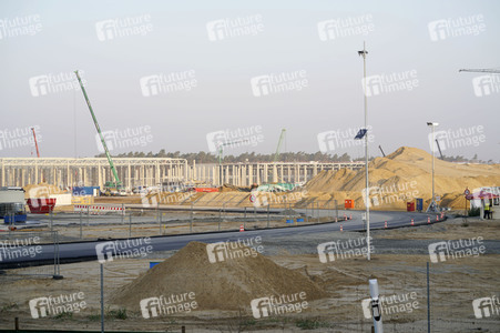 Baustelle der Tesla Gigafactory 4 in Grünheide