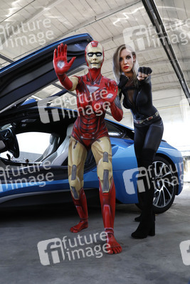 GEEK ART: Iron Woman und Black Widow Bodypainting