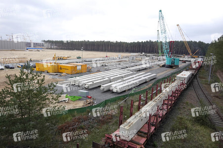 Baustelle der Tesla Gigafactory 4 in Grünheide