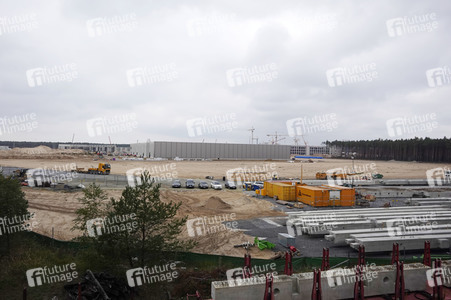 Baustelle der Tesla Gigafactory 4 in Grünheide