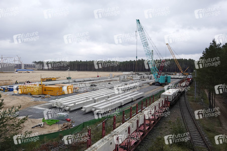 Baustelle der Tesla Gigafactory 4 in Grünheide