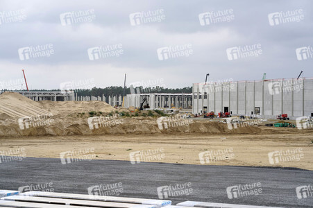 Baustelle der Tesla Gigafactory 4 in Grünheide