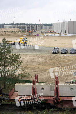 Baustelle der Tesla Gigafactory 4 in Grünheide