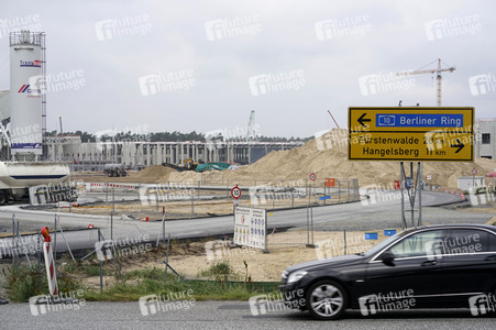 Baustelle der Tesla Gigafactory 4 in Grünheide